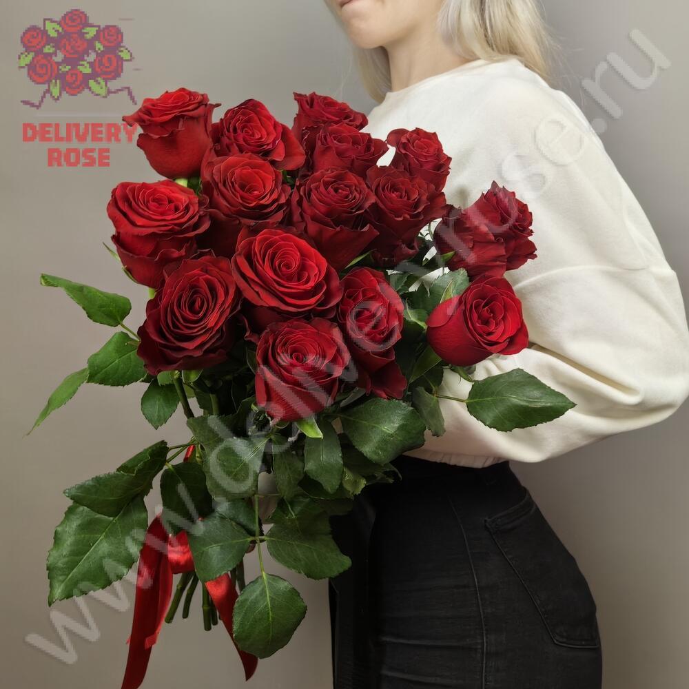 15 длинных роз 130 см