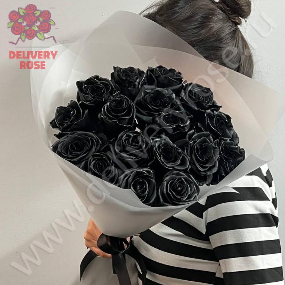 Букет из 15 черных роз