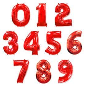 ФОЛЬГИРОВАННЫЕ ЦИФРЫ "КРАСНЫЙ"