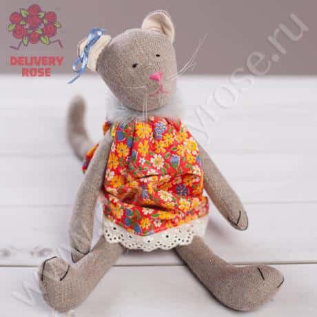 Игрушка «Кошечка в сарафане», (orange)