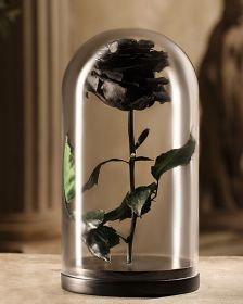 Черная роза в колбе 30 см