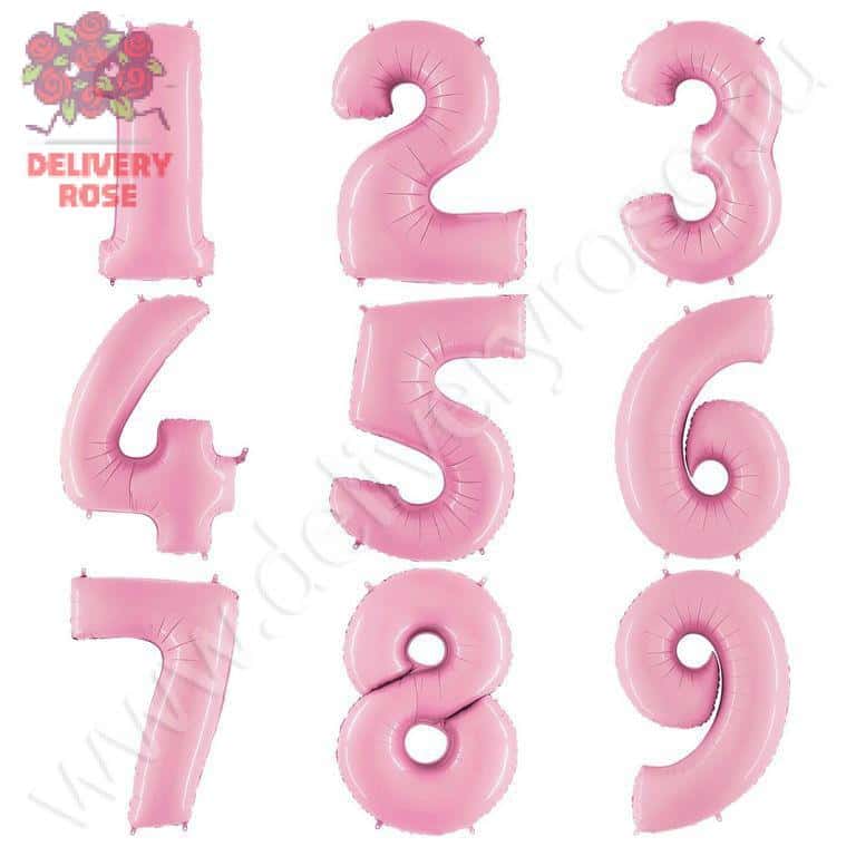 ФОЛЬГИРОВАННЫЕ ЦИФРЫ "РОЗОВЫЙ"