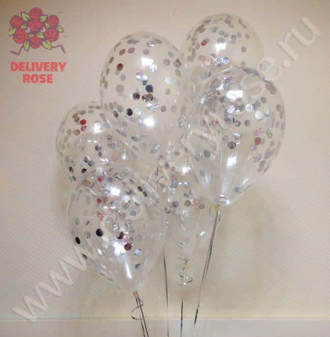 ГЕЛИЕВЫЙ ШАР "СЕРЕБРЯНОЕ КОНФЕТТИ"
