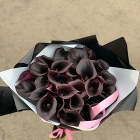 Букет из 29 утонченных темных калл